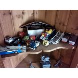 Collection of Playworn Corgi and Other Die-Cast Toy Cars and Trucks