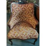 1930's Queen-Anne Legged Lounge Chair