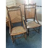 Pair of Antique Wooden Rocking Chairs