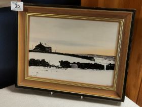 Pennine Winter Signed Print by Peter Brook - 34x26cm