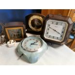 Set of Four Mechanical Vintage Clocks inc two Smith Sectric Examples