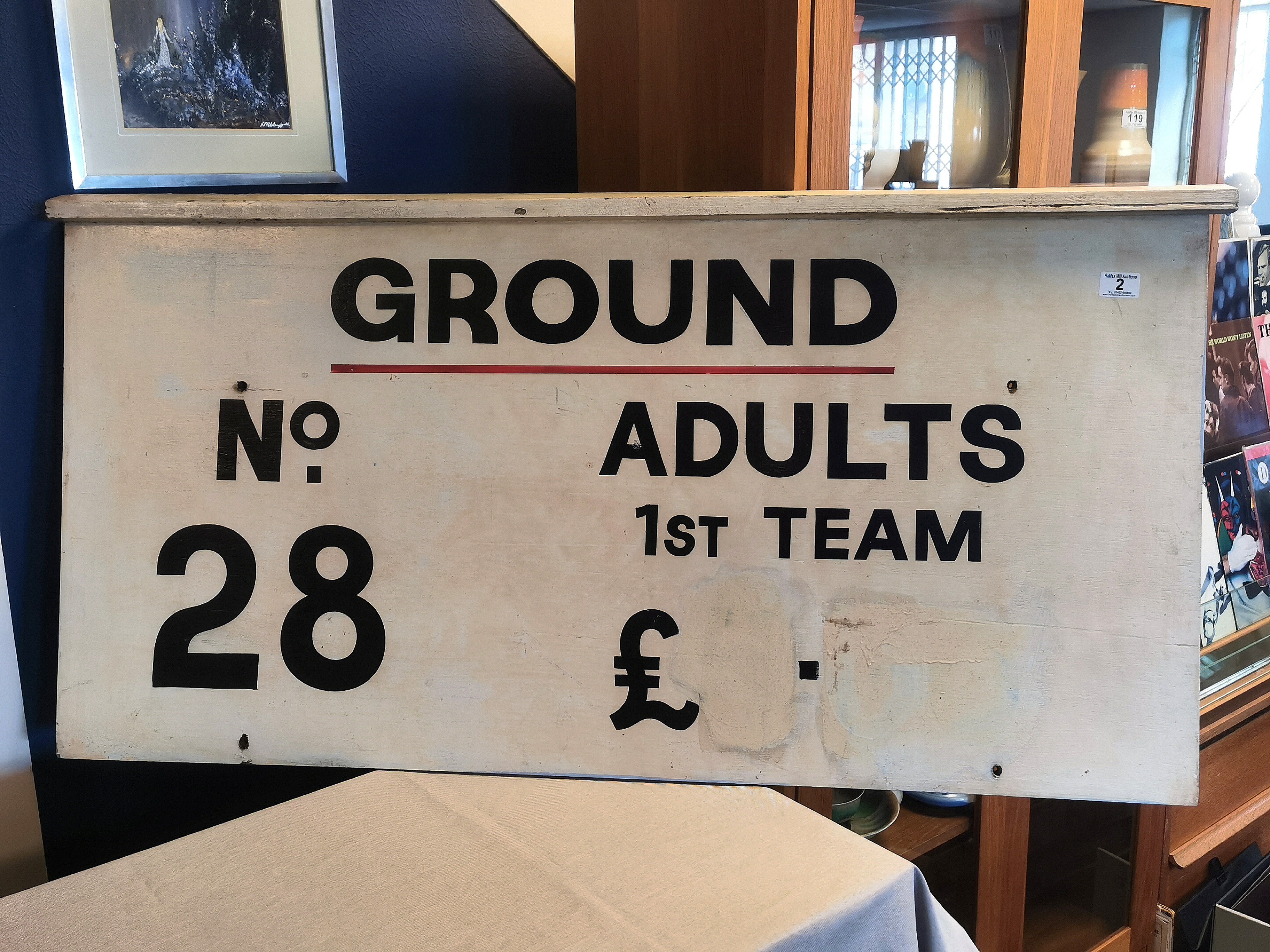 1960's Huddersfield FC Football Entry Gate Sign - 126x62cm