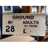 1960's Huddersfield FC Football Entry Gate Sign - 126x62cm