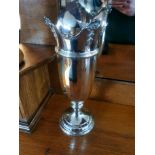 1932 Walker & Hall 1932 Hallmarked Silver Vase - 645g and 25.5cm high