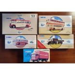 A Collection of 5 Diecast Corgi vehicles, to include 3 Ribble motorbuses and buses, Websters dray-lo