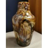 Cobridge Pottery Mottled Brown Vintage Vase - Moorcrot Interest