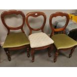 Trio of Victorian Balloon Back Chairs