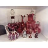 Collection of Vintage Cranberry Glass Pieces
