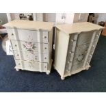 Pair of Nicely Decorated Floral Bedroom Drawers