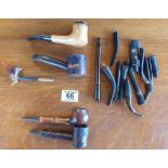Collection of Estate Pipes and Mouthpieces inc Ropp (French) and a Meerschaum (A/F)