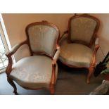 Pair of Well-Upholstered Salon Chairs