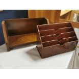 Pair of Vintage Oak Book Troughs/Desk Tidy