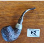 K&P Peterson of Dublin Hallmarked Silver-Collared Estate Smoking Pipe