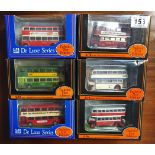 A Collection of 6 Diecast Gilbow Exclusive First Editions Yorkshire Riding Bus Coach Toy Models [bo