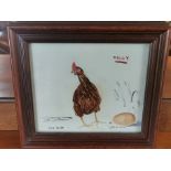 Mid-1980's Peter Brook (1927-2009) Commissioned Original of a Chicken and Egg 'Tilly' - with glass a