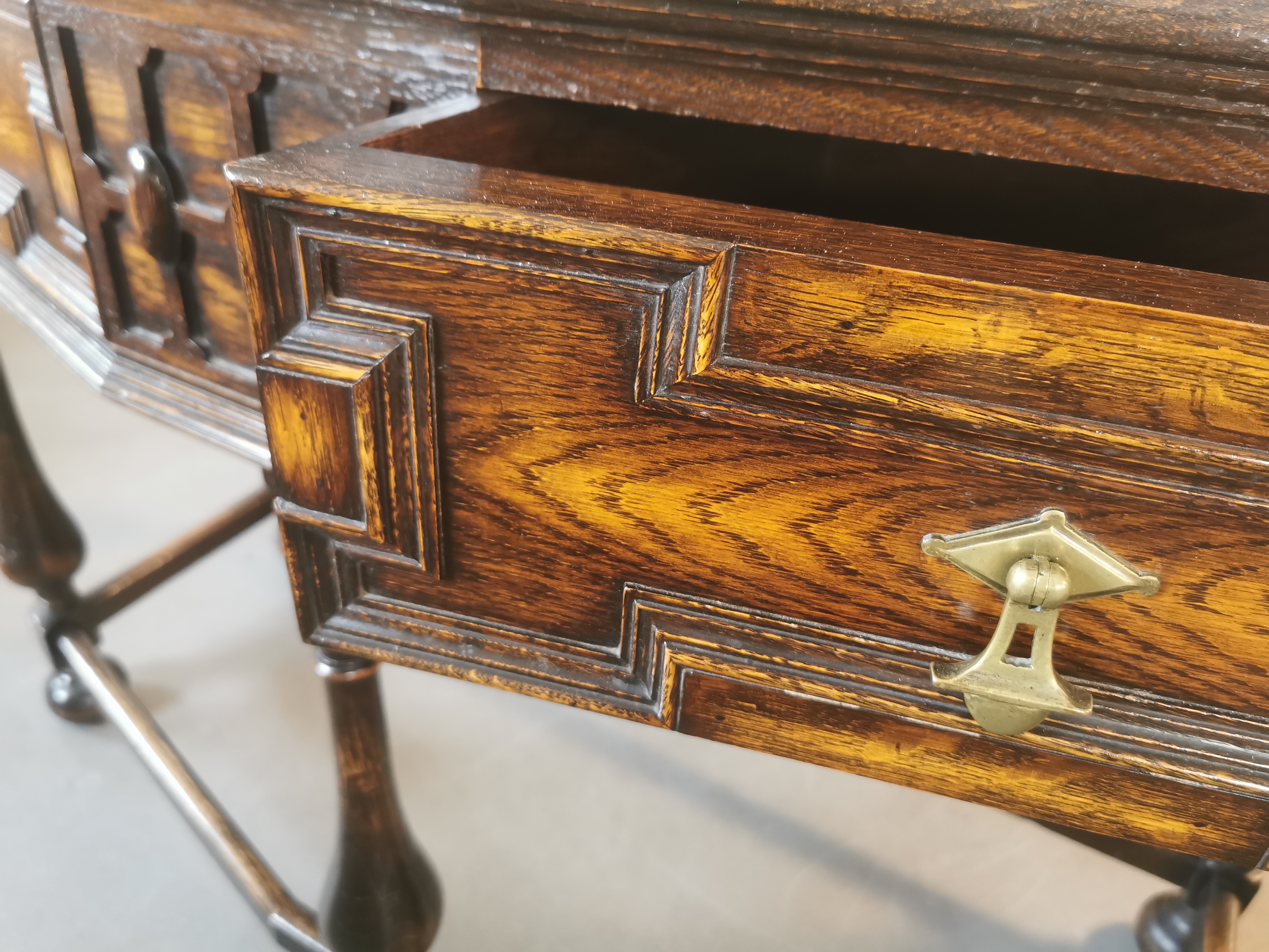 Two Drawer Ornately Carved Hall Cupboard - Image 2 of 3
