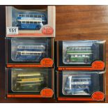 A Collection of 5 Diecast Gilbow Exclusive First Editions West Riding Bus Coach Toy Models [boxed]