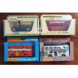 A Collection of 4 Diecast London buses, to include Matchbox Models of Yesteryear (Harrods & 1922 omn