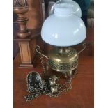 Victorian Suspended Brass Oil Lamp