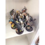 Collection of Resin Oiseaux Garden Bird Figures