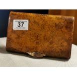 Edwardian Walnut Card Carry Case w/9ct Gold Lip