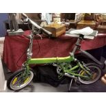 As-New Bicycles4u.com 12-Gear Folding Bike w/bag and white leather saddle etc, 33cm tyre diameter