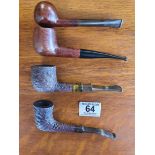 Trio of Duncan Estate Pipes + a Carey Magic Inch Smoking Pipe