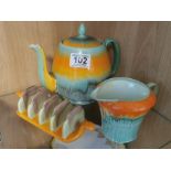 1930's Art-Deco Shelley Dripware Tea, Teapot & Breakfast Set