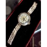 Cased Gold (presumably 9ct) Swiss Made Bracelet Wristwatch w/plated strap