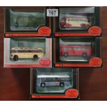 A Collection of 5 Diecast Gilbow Exclusive First Editions Bus Coach Toy Models from assorted English