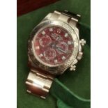 2007 Rolex 116509 18ct White Gold Daytona w/a Ruby-lite and Diamond Face, inc Box, Rolex Certificate