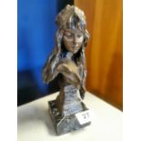 French Bronze Sculpture Signed E Villanis (1858-1914) on a marble base