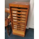 Pine Wooden Retro Filing Cabinet