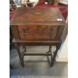 Antique Oak Cutlery Two-Drawer Canteen on an Oak Barley Twist Table - feat Charles Rose (of Halifax)