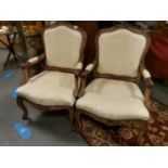 Pair of Reproduction Louis XVI Armchairs