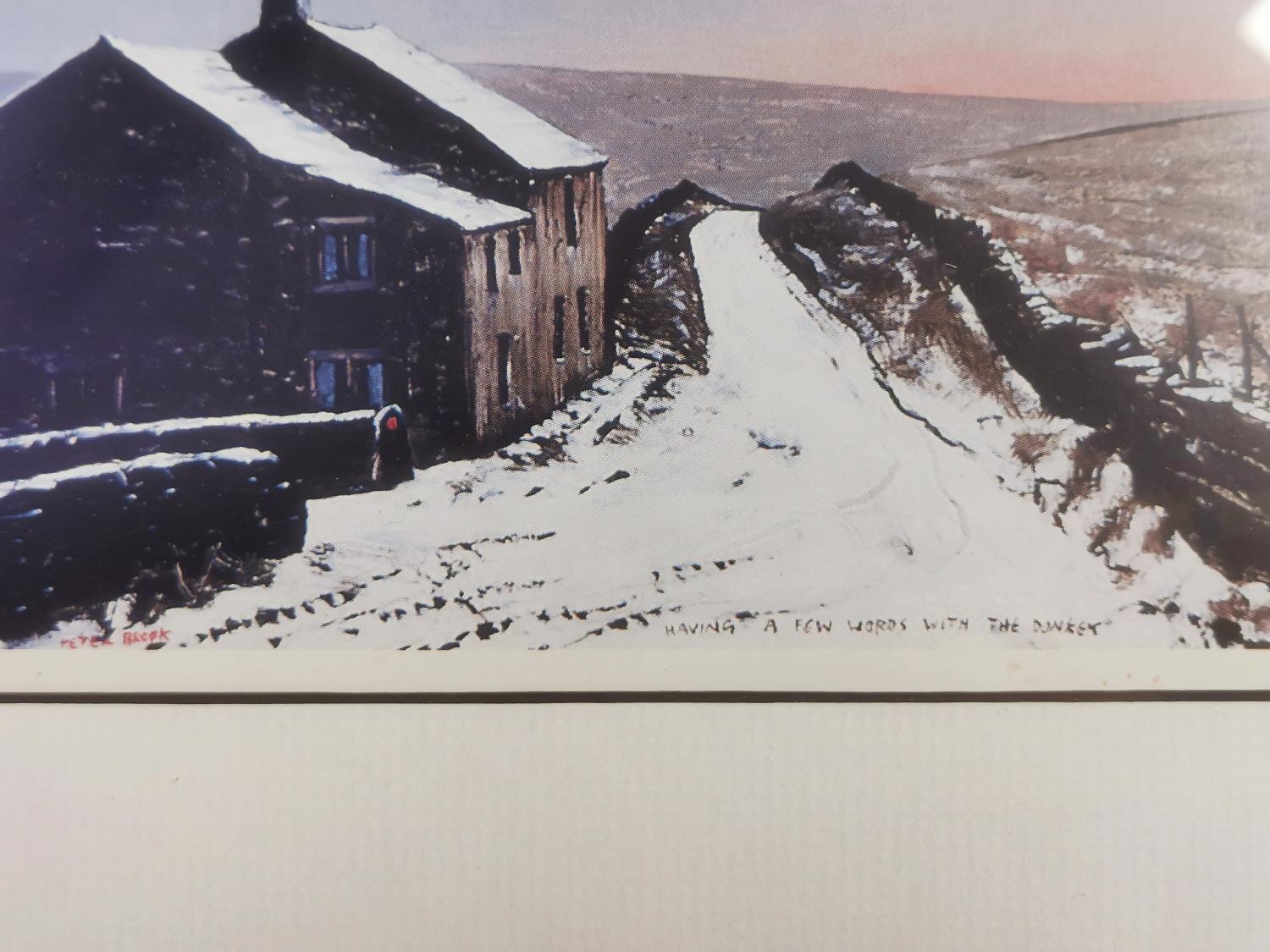 1990's Print by Peter Brook (1927-2009) titled 'Having a Few Words with the Donkey' - measures 33x31 - Image 3 of 3