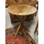 Interesting Arts and Crafts 1930's Table w/Three Legged Frame