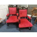Pair of Reproduction Victoria Style Lounge Chairs - Proceeds to Charity
