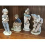 Quartet of Lladro/Nao Porcelain Figures