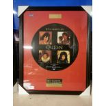 Queen Freddie Mercury Commemorative Framed Picture Disc - It’s a Hard Life 1984 Single
