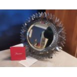 Signed & Boxed French Luxury Baccarrat Crystal Starburst Mirror - 25cm diameter
