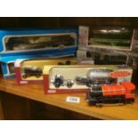 Group of Seven Boxed Corgi, Trackside and Airfix Trains & Tram Toys