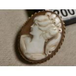 9ct Gold Birmingham Cameo Brooch - 13.1g