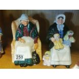 Pair of Royal Doulton Figures inc 'The Ragdoll Seller' and 'Forty Winks'