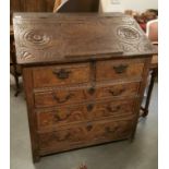 Late 17th Century Heavily Carved Masters/Craftsman's Desk - Irish Provenance - from the Con Cluskey