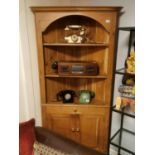 Large Pine Corner Display Cabinet