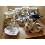 Collection of Wedgwood, Royal Albert & Aynsley inc Wild Strawberry & Dark Blue Jasperware