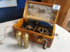 Victorian Electric Shock Treatment Cased Patent Magneto Machine, Europe 1862