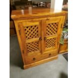 Sheesam Wood Lattice Fronted Cupboard