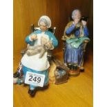 Pair of Royal Doulton Figures inc 'Nanny' and 'A Stitch in Time'